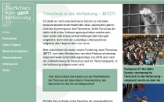 Screenshot der Webseite: tierschutz-in-die-verfassung.at