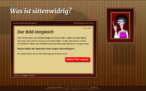 Screenshot der Webseite: sittenwidrig.at